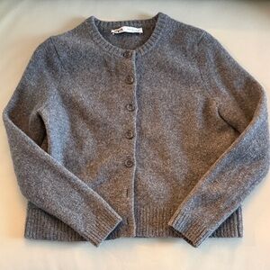 Zara Charcoal Button-Up Cardigan